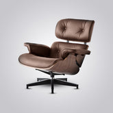Charles Eames Mid-Century Lounge Chair & Ottoman - Walnut Wood | Chocolate Brown